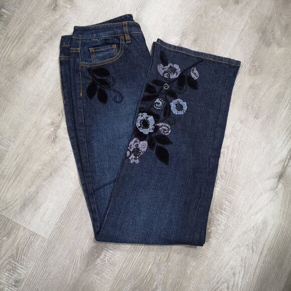 Talbots Stretch Ladies Size 8 Straight Leg Dark Wash Jeans - Picture 8 of 15